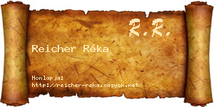 Reicher Réka névjegykártya